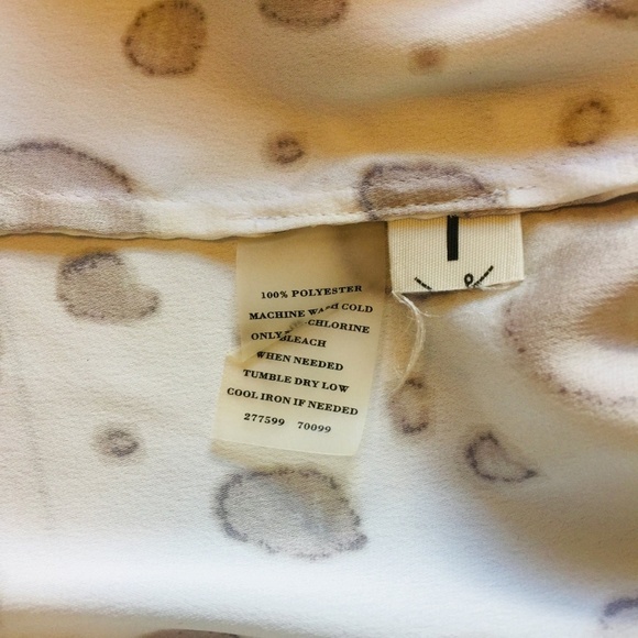 ANN TAYLOR Petite Cream & Taupe Pleated Neck Top 4 - Picture 6 of 9